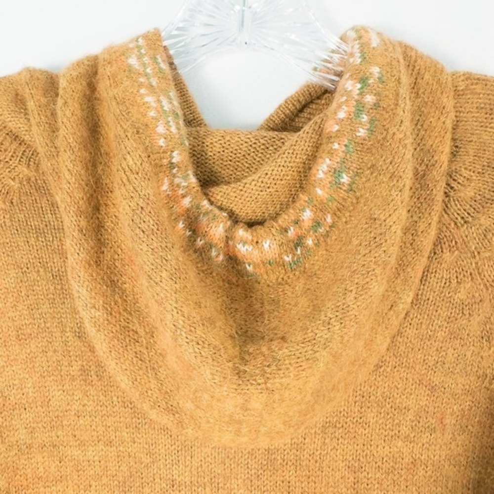 The Alpaca Connection Handmade Full Zip Hooded Sweater Medium* Tan Boho Granola - Picture 12 of 16